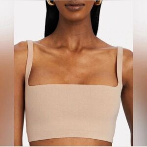 A.L.C. Sofie Knit Crop Top Tan/Nude Size S